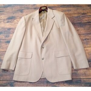 Pendleton 100% Virgin Wool Blazer‎ Sport Coat Men's 42 Beige Made in USA